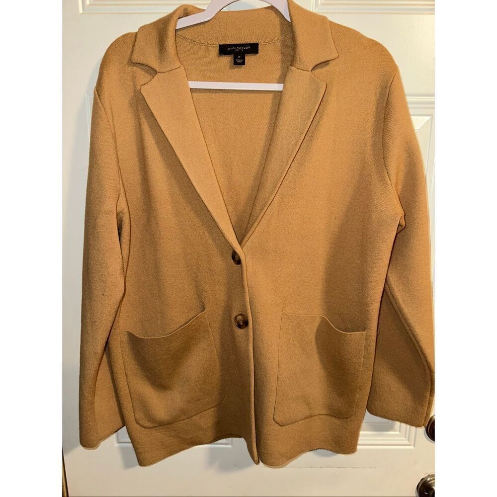 Ann Taylor Sweater Blazer – Beige, Petite Small